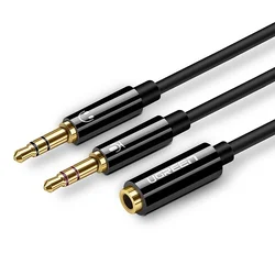 UGREEN AUX kabl F/M2x3.5mm 0.2m AV140 crni