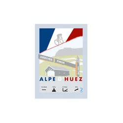 Kolesarski plakat Alp dHuez ZAKAJ TAM? 21 cm x 30 cm