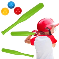 Teddies Baseball palica 50cm + žogice 3ks iz plastike