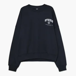 Cropp - Dukserica s natpisom - navy