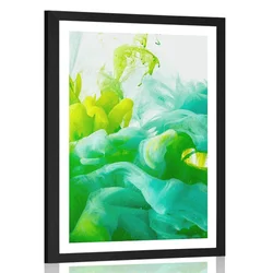 Plakat s paspartujem črnilo v zelenih odtenkih - 20x30 no frame