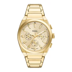 FOSSIL Analogna ura EVERETT zlata/črna
