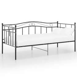 Vidaxl Posteljni okvir črn kovinski 90x200 cm
