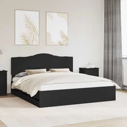vidaXL Konstrukcija postelje Črna 180 x 200 cm Inženirsko leseno