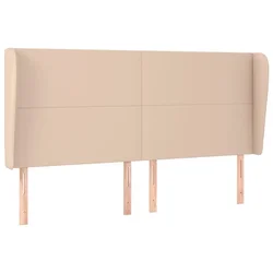 Uzglavlje s ušima boja cappuccina 183x23x118/128cm umjetna koža