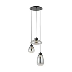 EGLO LED viseća lampa SARNARRA 3 izvora dimljeno staklo O46,5 cm 39784