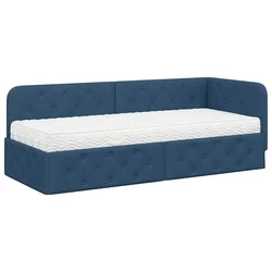 Vidaxl Kotna postelja Modra 80 x 200 cm blago