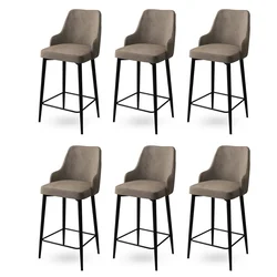 Hanah Home Set 6 barskih stolica Enox Kapućino-Crni