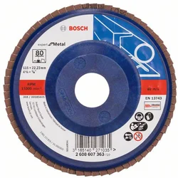 Bosch lamelni brusni disk X551, Expert for Metal prečnik 115 mm; granulacija 80, ravni 2608607363