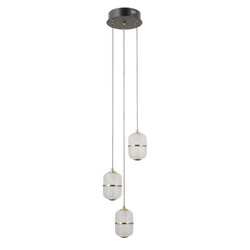 ITALUX PND-34375-3-BK - LED luster na sajli ALANI 3xLED/5W/230V 3000K crna/zlatna