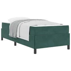 Vidaxl Konstrukcija postelje Temno zelena 100 x 200 cm blago