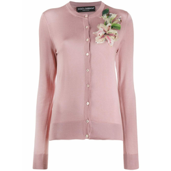 Dolce & Gabbana - cardigan with flower embroidery - women - Pink