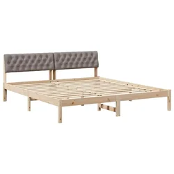Vidaxl Kovinska posteljna konstrukcija Rjava in taupe 180 x 200 cm