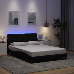 Okvir kreveta s LED-om bez madraca crni 120 x 200 cm od tkanine