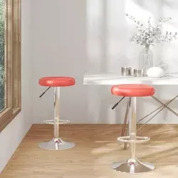 Vidaxl vidaXL Barski stoli, komplet 2 kosov, rdeči, umetno usnje