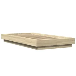 Vidaxl Posteljni okvir sonoma hrast 75x190 cm inženirski les