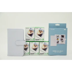 FUJIFILM Set od 5 filmova za fotoaparat Instax Mini Glossy i album za slike, Beli