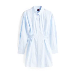 Tommy Jeans Dolga srajca svetlo modra/bela