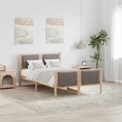 Okvir kreveta Smeđa i taupe 120 x 200 cm Masivna borovina