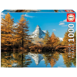 Puzzle Matterhorn Mountain in Autumn Educa 1000 dielov+lepidlo Fix puzzle EDU17973