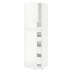METOD / MAXIMERA Vis.el. s 2 vrata/4 fioke, bela/Ringhult bela, 60x60x200 cm