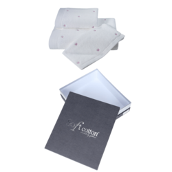 Darilni paket brisač in kopalnih brisač MICRO LOVE, 3 kos Bela / lila srca