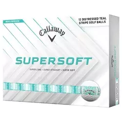 Golf žogice Callaway Supersoft 25 White Distance Stripe Teal