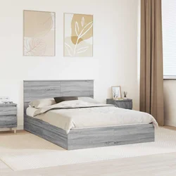 Krevet s od storage Siva Sonoma 160 x 200 cm Konstruirano drvo