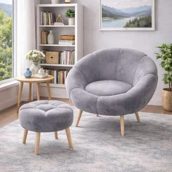 ATELIER DEL SOFA Fotelja i tabure Lida Grey