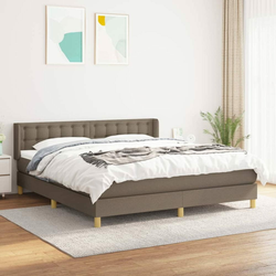 shumee Box spring postelja z vzmetnico taupe 180x200 cm blago