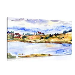 Slika vas ob reki - 40x30