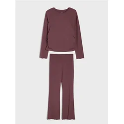 Sinsay - Komplet: bluza i pantalone - tamno braon
