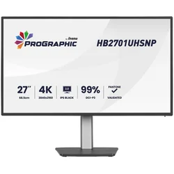 IIYAMA 27 IPS BLACK 2.0 panel, 3840x2160 UHD, DCI-P3 99%, Pantone Certified, Delta E 2, USB-C Dock (LAN 96W PD DP-OUT), 4ms, 15cm height a