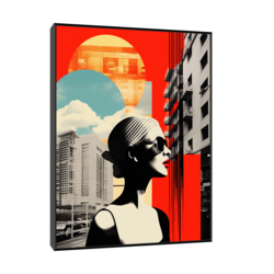 Canvas Slika na platnu Crvene usne, Sa ramom, 45 x 60 cm, Crni