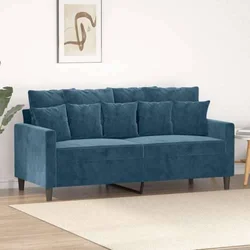 Dvosjed plavi 140 cm baršunasti