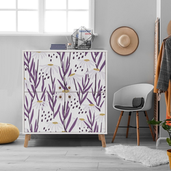 Hanah Home Komoda Multilux Daisy 95x111x36cm Belo-Tamnoplava