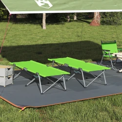 Sklopivi kamperski krevet 2 pcs Zelena 194 x 62,5 x 42,5 cm