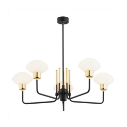 Argon 2128 - luster na šipci RAVELLO, 5xE14/15W/230V, crna/zlatna