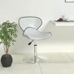 Vidaxl vidaXL Barski stolček, oblazinjen iz belega umetnega usnja