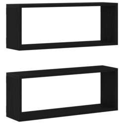 Police na zidu s policom Zidne 2 pcs Crni hrast 60 x 15 x 23 cm