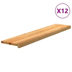 Gazišta stepenice 16 kom svjetlosmeđi 100x30x2 cm masivna hrast