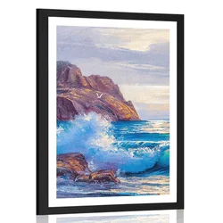 Plakat s paspartujem jutro ob morju - 20x30 white