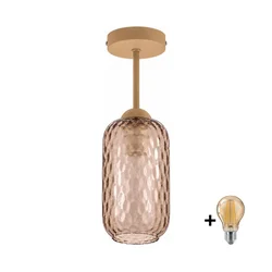 BRILAGI - LED plafonski luster R GLASS 1xE27/60W/230V prečnik 14 cm bež/zadimljeno braon