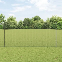 Zavarena žičana ograda s postom 10 x 1,5 m Siva Mreža