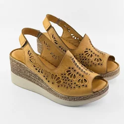 LP Fashion Ženske kožne sandale, Oker