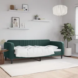 Vidaxl Raztegljiva postelja temno zelena 80x200 cm žamet
