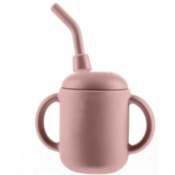 Silikonska skodelica 2 v 1, Old Pink
