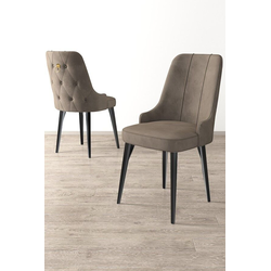 Hanah Home Set stolica Newa, 46x94x46 cm, 4 komada, Crno-smeđe