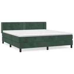 Vidaxl Box spring postelja z vzmetnico temno zelena 180x200 cm žamet