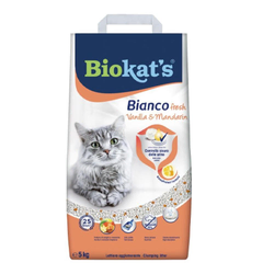 Biokats Bianco posip za mačke - Fresh vanila i mandarina 5kg